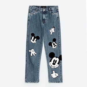ZARA MICKEY DISNEY DENIM JEANS